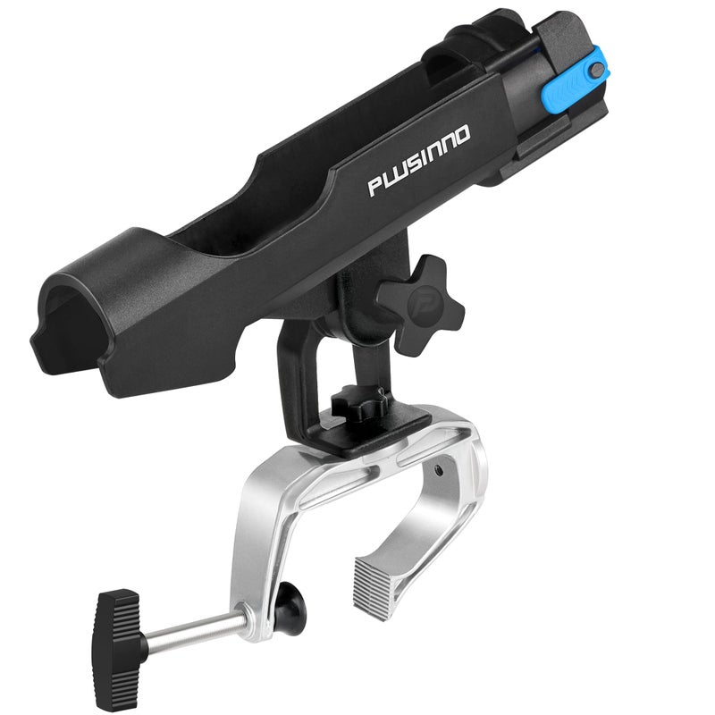 PLUSINNO Fishing Boat Rods Holder with Large Clamp Opening 360 Degree Adjustable Fishing Rod Racks Folding Holder - Image 1